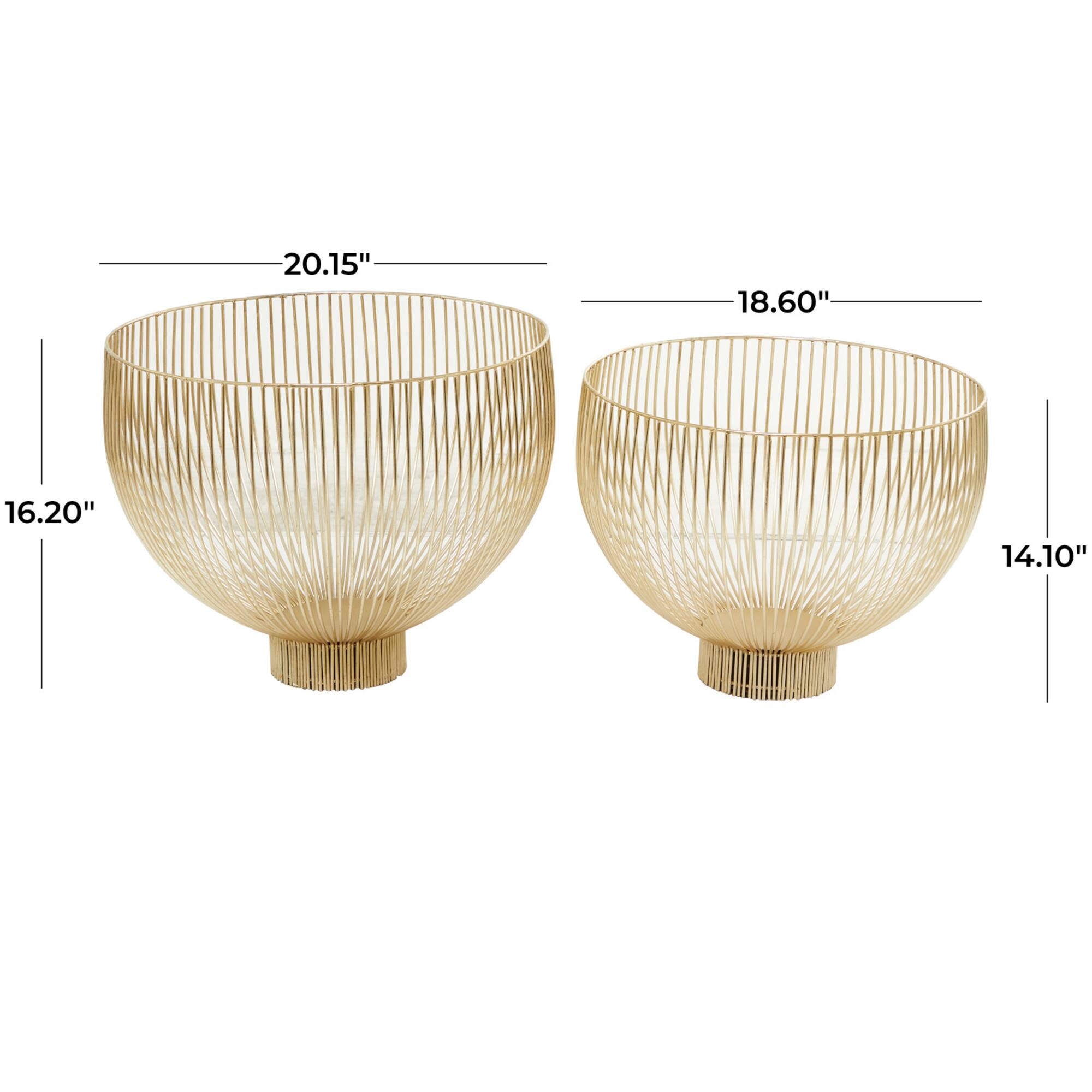 Gold Metal Caged Style Decorative Bowl Set